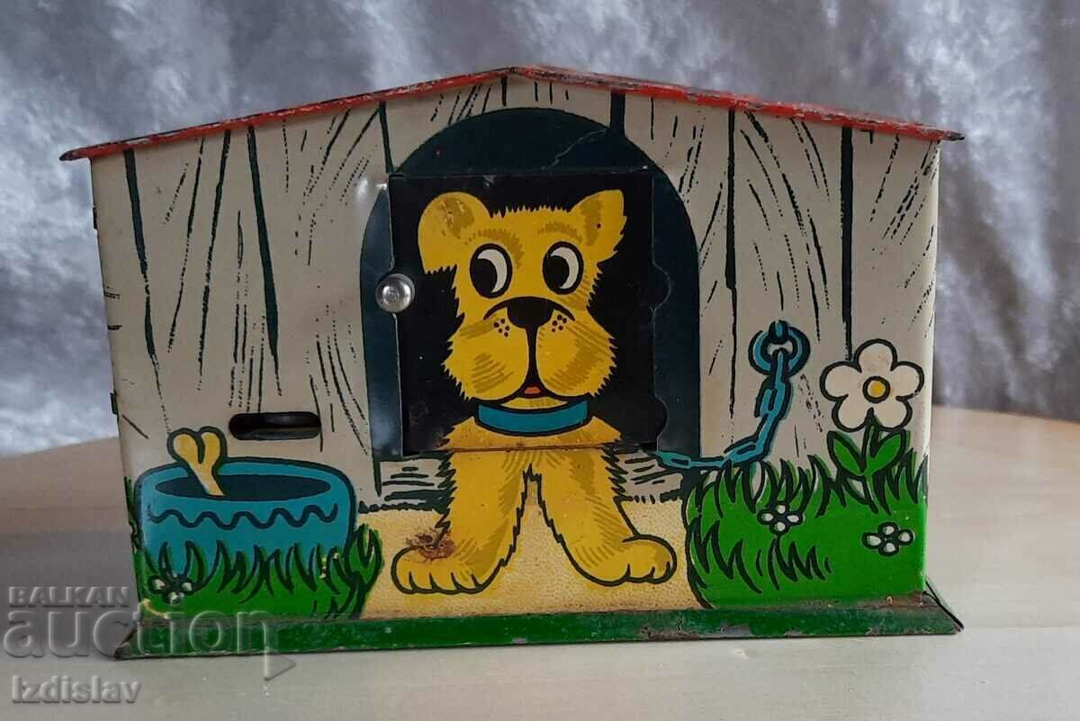 Old metal toy Dog piggy bank. A classic. Old metal toy Dog piggy bank. A classic.