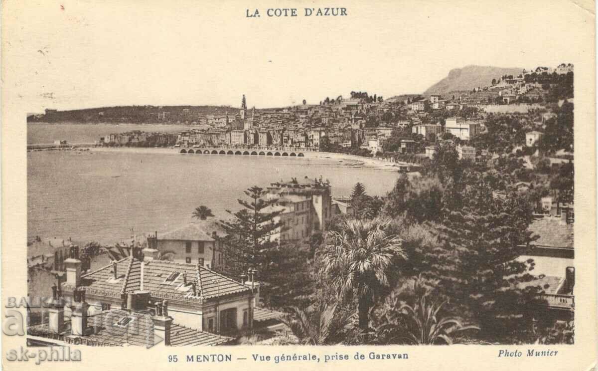 Стара картичка - Лазурният бряг, Ментон