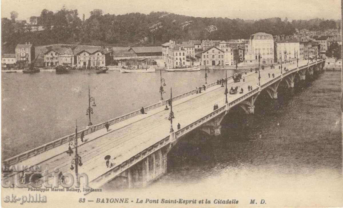 Carte poștală veche - Bayonne, Podul