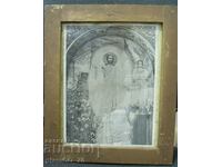 #*6756 old icon / photo with wooden frame