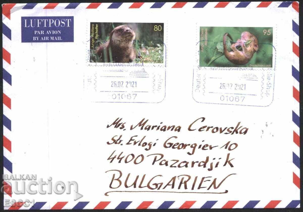 Traveled envelope with Fauna Animals 2020 stamps from Germany