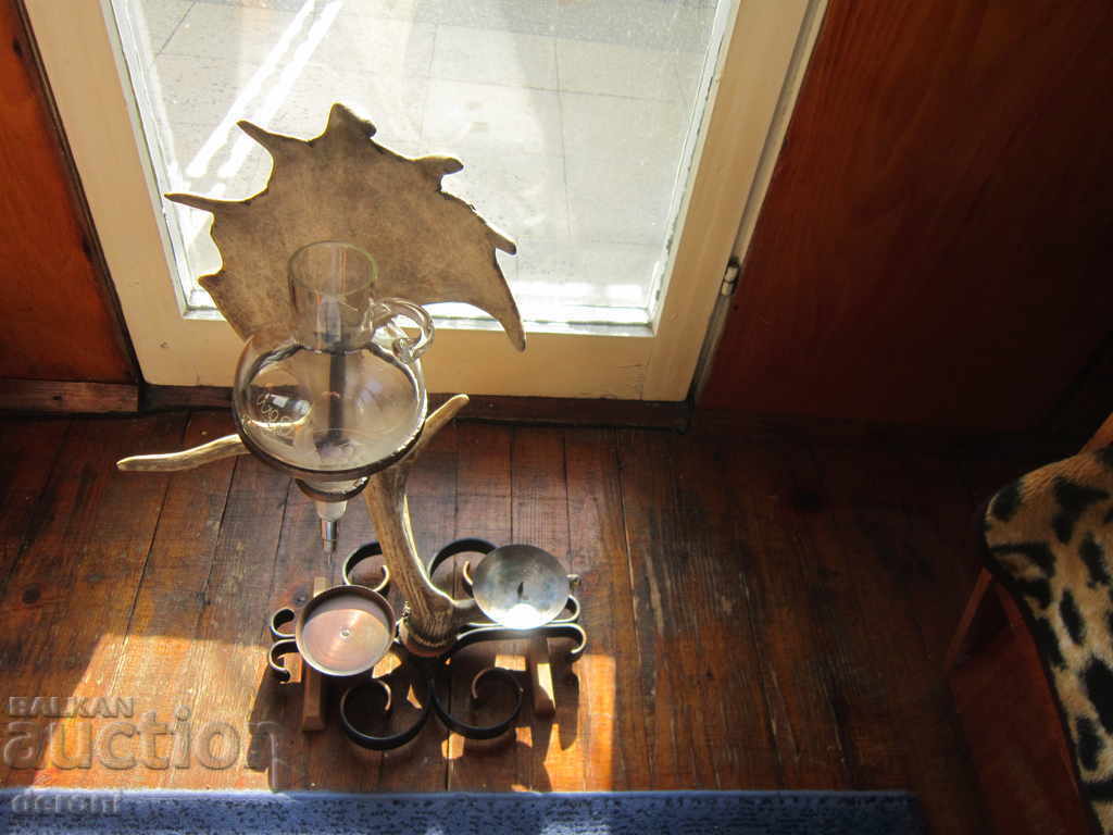 Γερμανικά μοναδική καράφα ελαφόκερων κηροπήγιο κελάρι τρόπαιο - 7 Γερμανικά μοναδική καράφα ελαφόκερων κηροπήγιο κελάρι τρόπαιο - 7