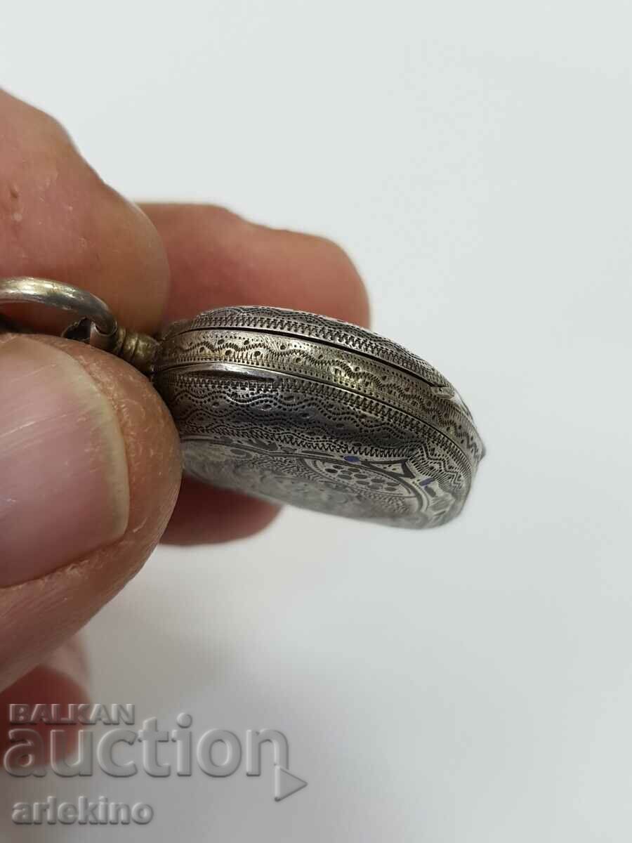 Auction  Silver enamel watch covers 1890-1900.