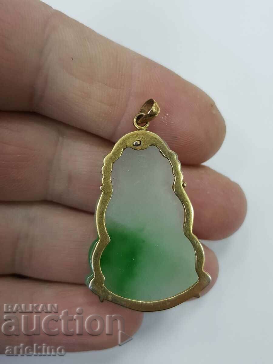 A rare collectable Jade Buddha Gilt Locket - 5 A rare collectable Jade Buddha Gilt Locket - 5