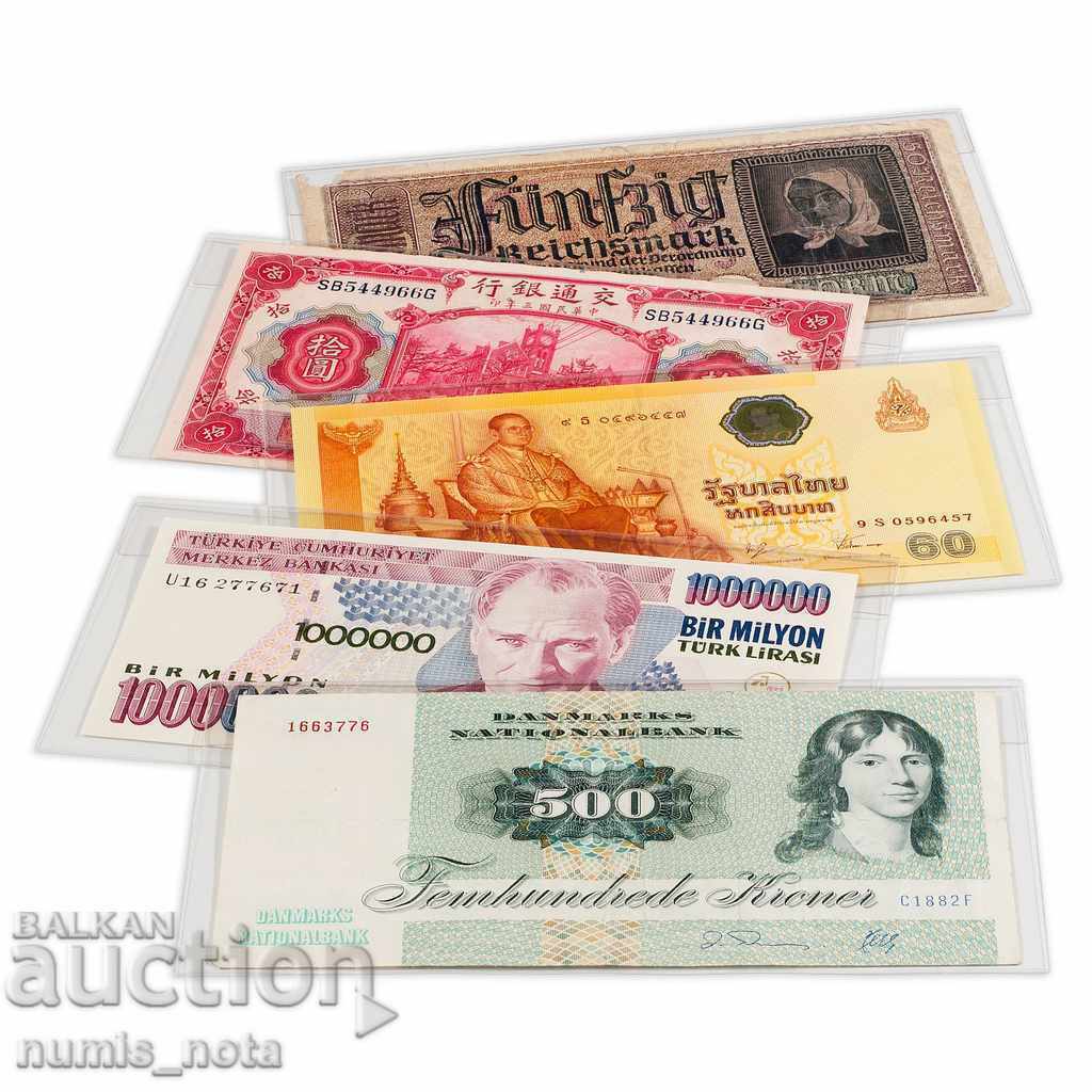 Ambalaj transparent pentru bancnote - Leuchtturm - 166 x 81 mm.