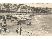 Old postcard - San Sebastian, The Beach