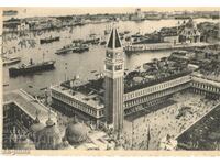 Old postcard - Venice, View from an airplane