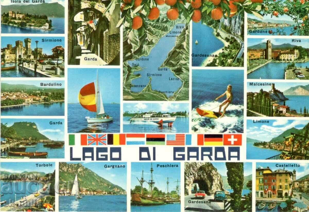 Стара картичка - езеро Лаго ди Гарда, микс