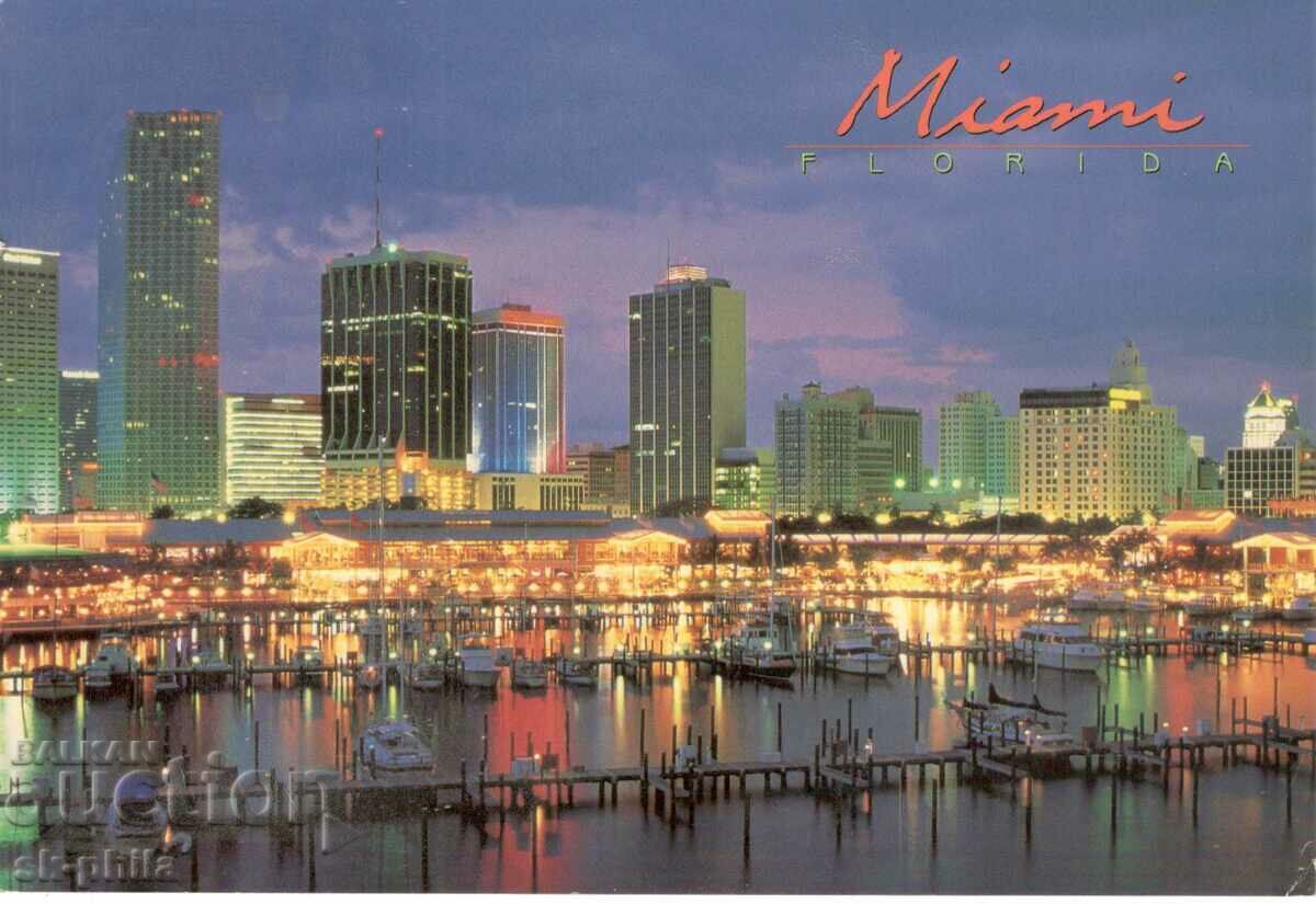 Old postcard - Miami, View