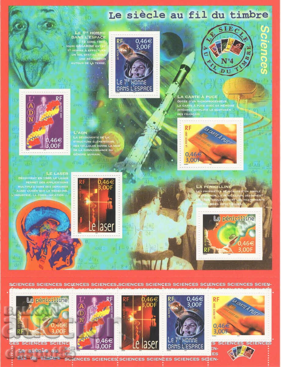 2001. France. Scientific events of the 20th century. Block sheet.