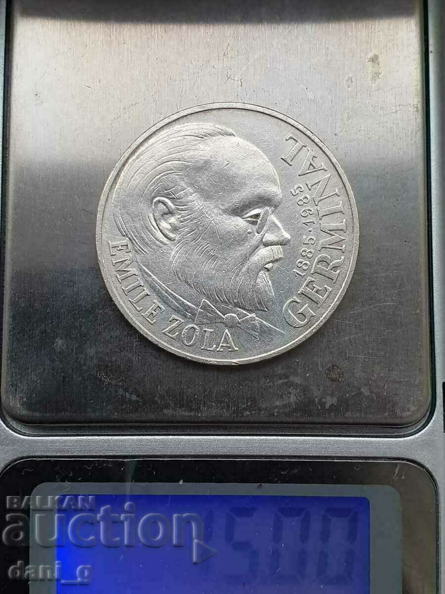 Silver coin 100 fr.Emile Zola