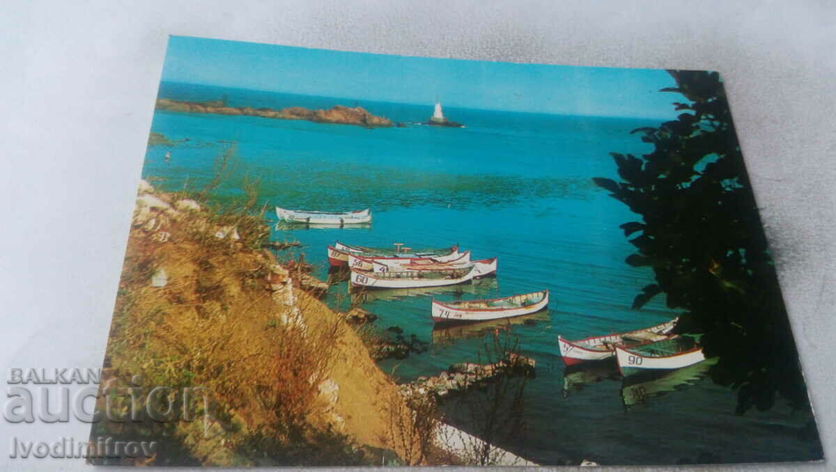 Пощенска картичка Ахтопол Заливът 1973