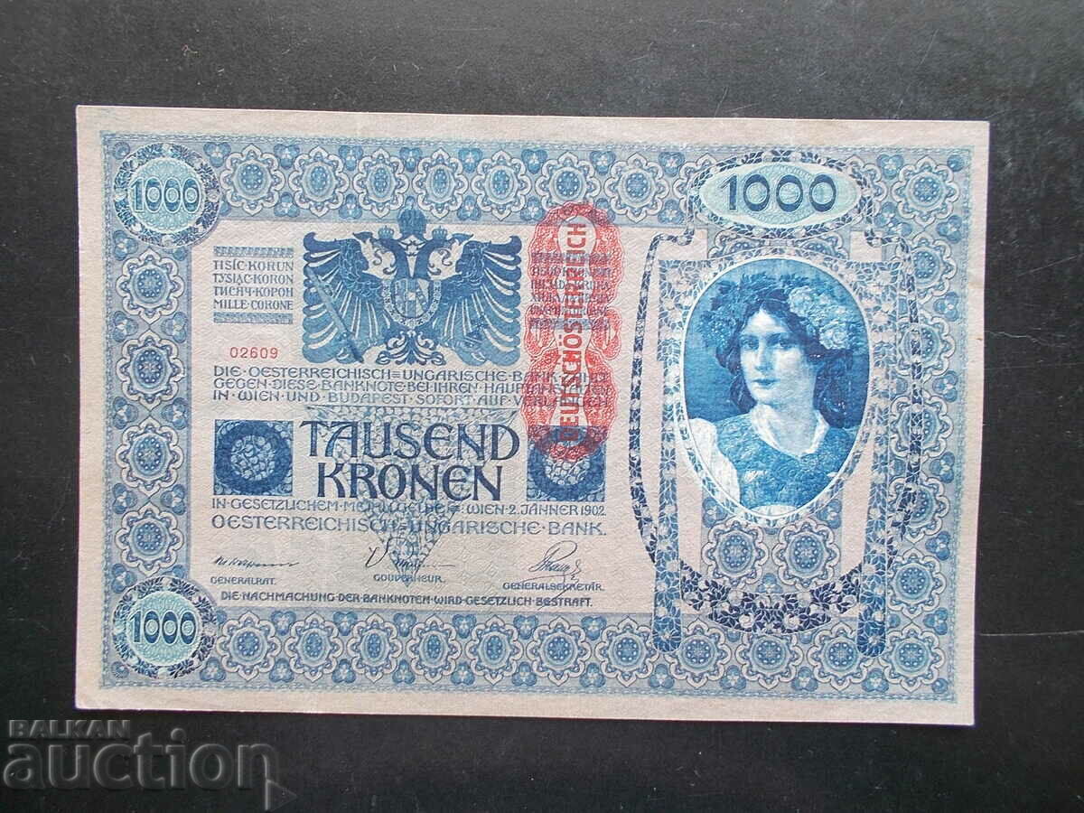 AUSTRIA, 1000 de coroane, 1902