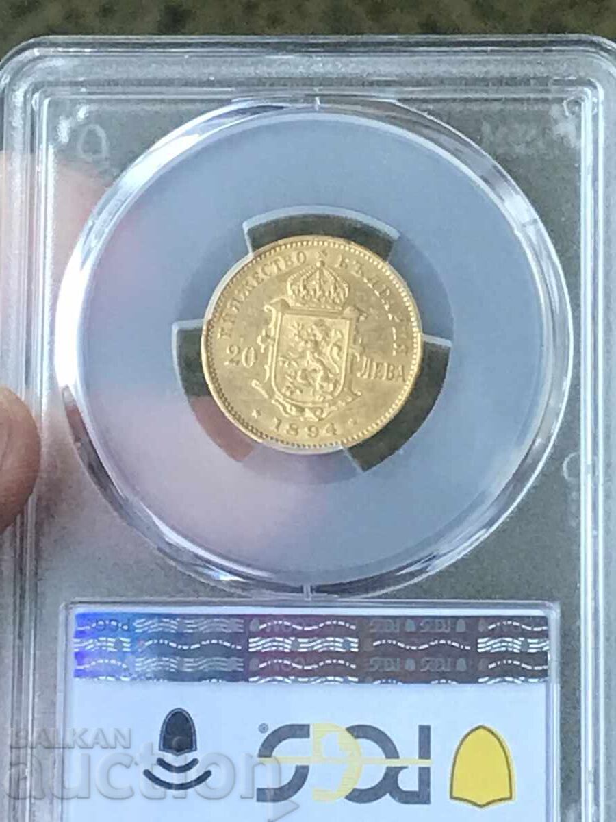 Principality of Bulgaria 20 leva 1894 Ferdinand gold PCGS AU 53 with price 4300.00 BGN | € 2198.56 Principality of Bulgaria 20 leva 1894 Ferdinand gold PCGS AU 53 with price 4300.00 BGN | € 2198.56
