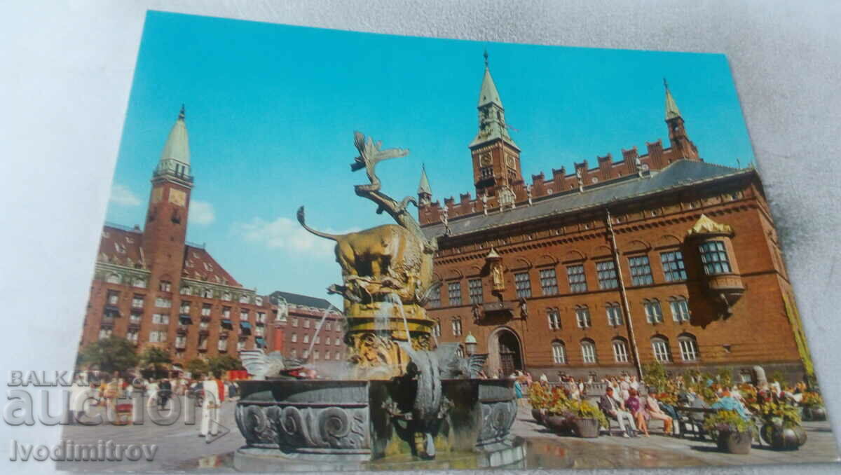 Пощенска картичка Copenhagen The Town-Hall Square