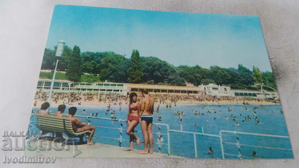 Пощенска картичка Варна Плажът 1971
