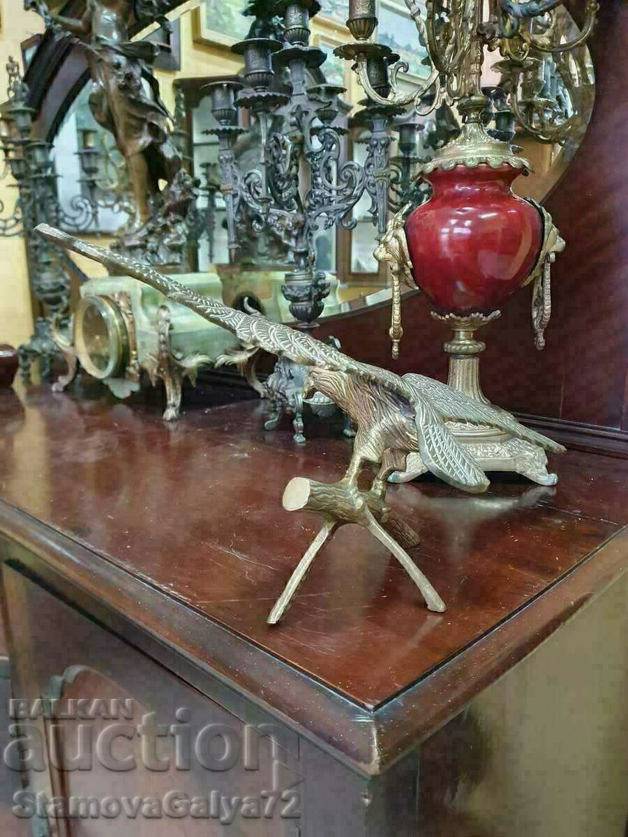 Αντίκα Αγγλική Χάλκινη Φιγούρα Αγαλματίδιο Αετού - 5