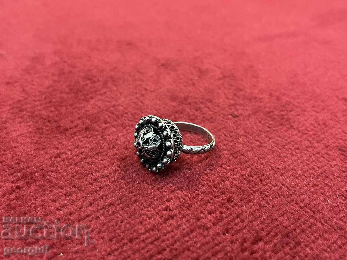 Μοναδικό ασημένιο δαχτυλίδι φιλιγκράν SBH. #3318