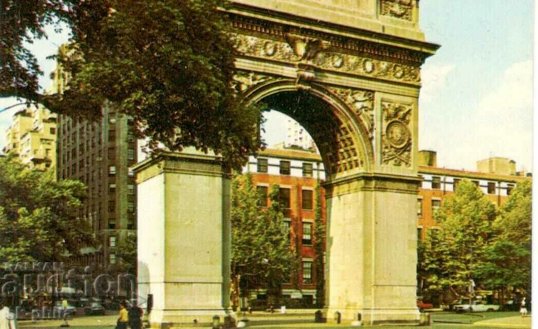 Παλιά καρτ ποστάλ - Νέα Υόρκη, πλατεία Ουάσιγκτον