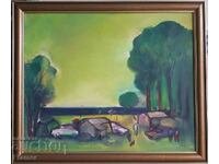 Петър Марангозов Край Китен 1992 година маслена картина