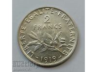 2 Francs Silver France 1919 - Silver Coin #42