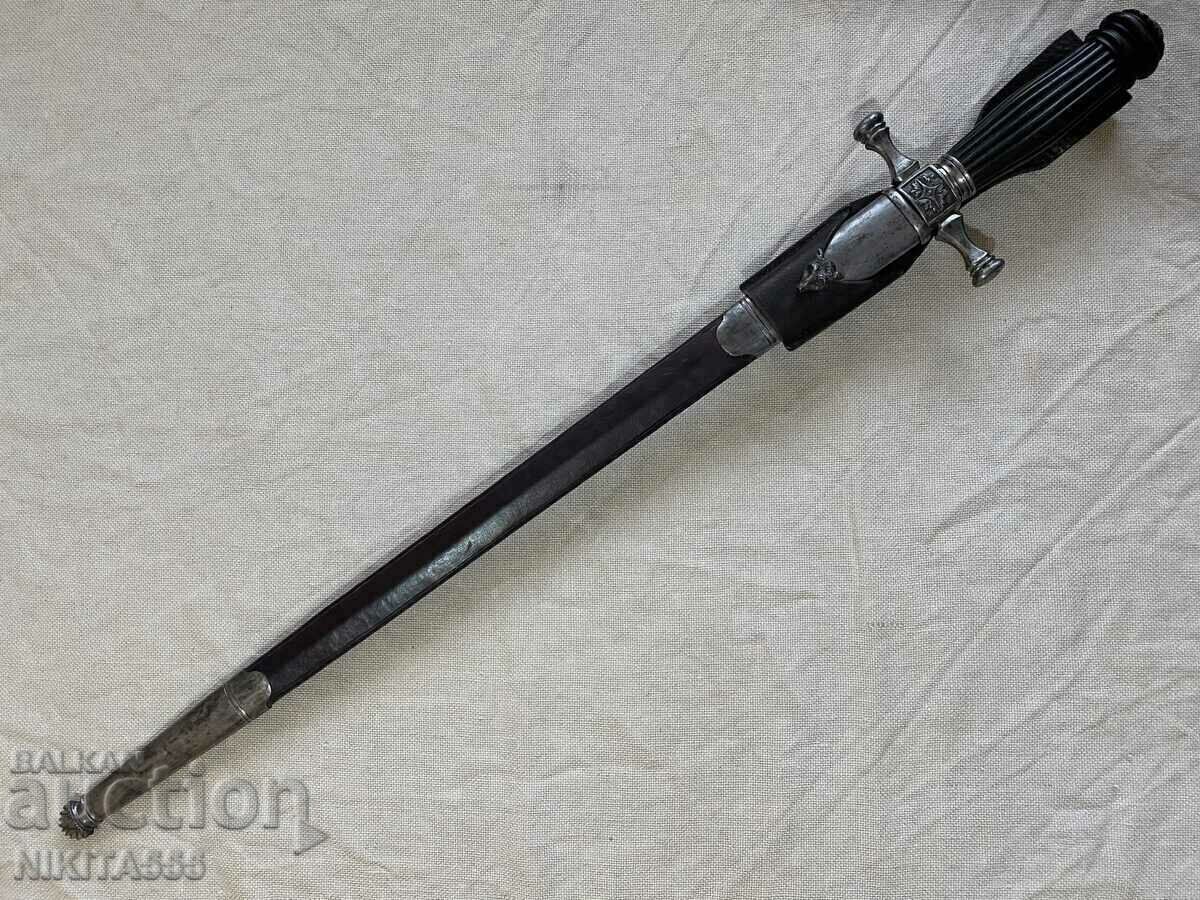 Παλιό γερμανικό κυνηγετικό μαχαίρι, στιλέτο, στιλέτο τύπου Hirschfanger Παλιό γερμανικό κυνηγετικό μαχαίρι, στιλέτο, στιλέτο τύπου Hirschfanger