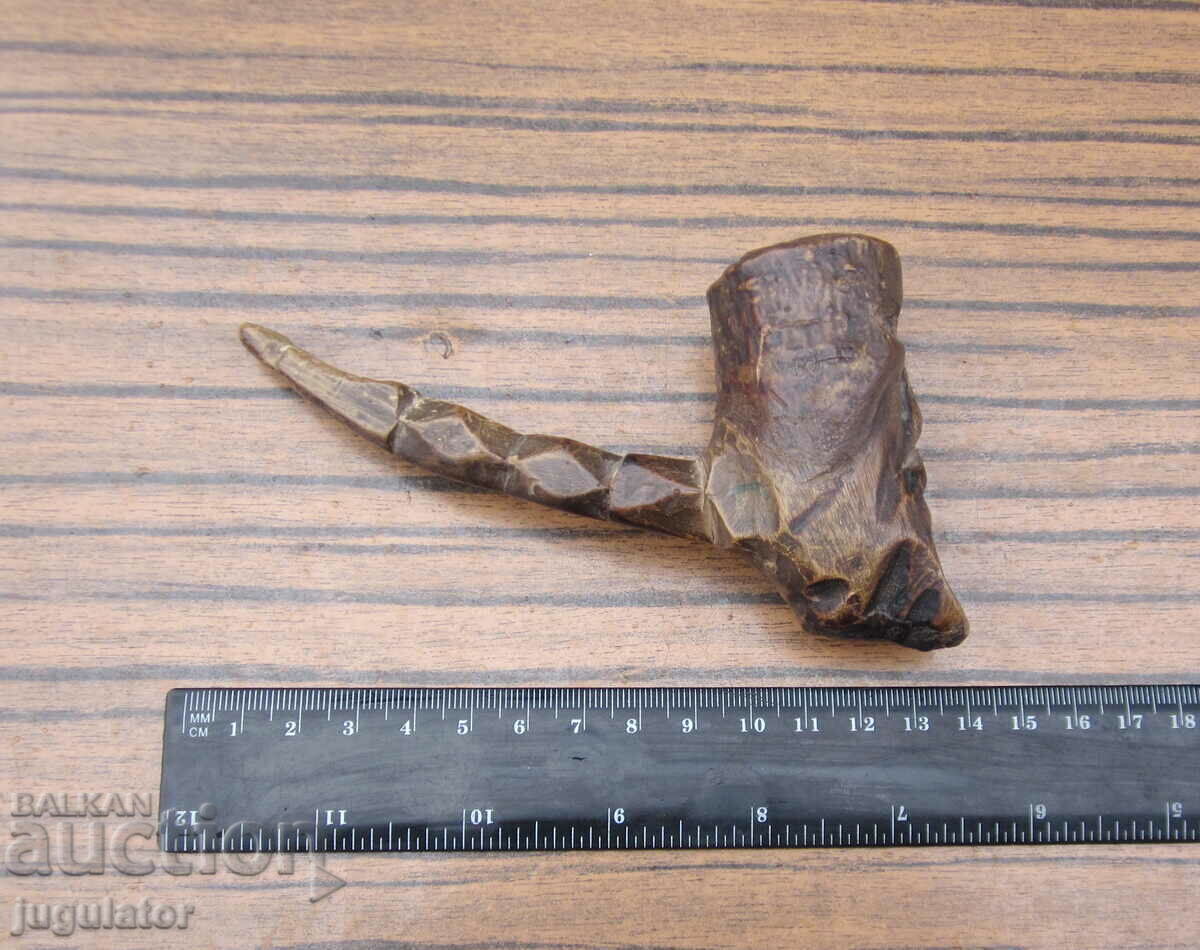 antique Bulgarian Revival shepherd's pipe carved chibuk with price € 15.00 | 29.34 BGN
