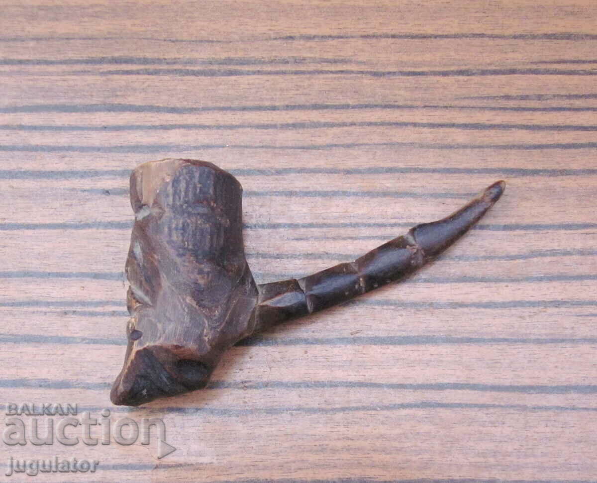 Auction antique Bulgarian Revival shepherd's pipe carved chibuk Auction antique Bulgarian Revival shepherd's pipe carved chibuk