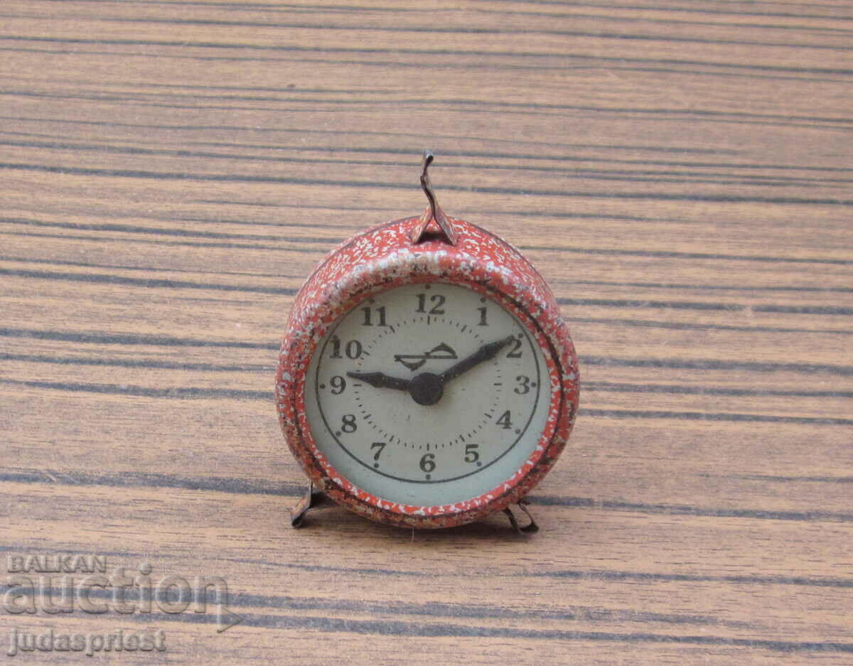 old Russian tin metal toy alarm clock with price 30.00 BGN | € 15.34 old Russian tin metal toy alarm clock with price 30.00 BGN | € 15.34