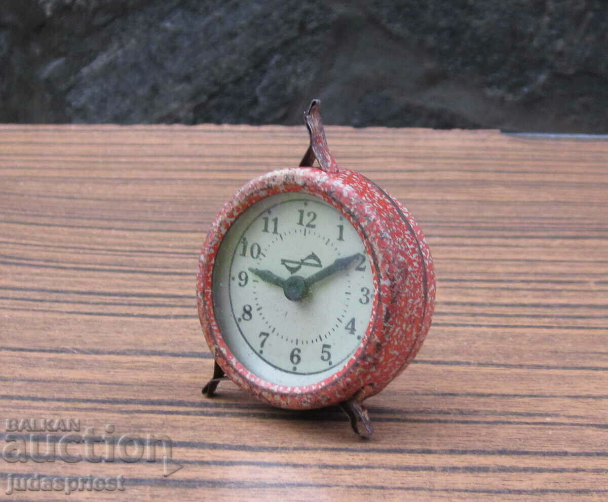Delivery of old Russian tin metal toy alarm clock Delivery of old Russian tin metal toy alarm clock