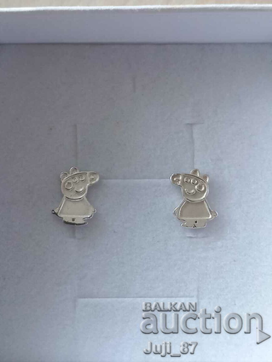 New Peppa Pig silver earrings