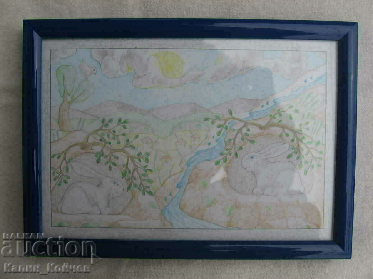 "Water" - drawing with colored pencils with price 45.00 BGN | € 23.01 "Water" - drawing with colored pencils with price 45.00 BGN | € 23.01