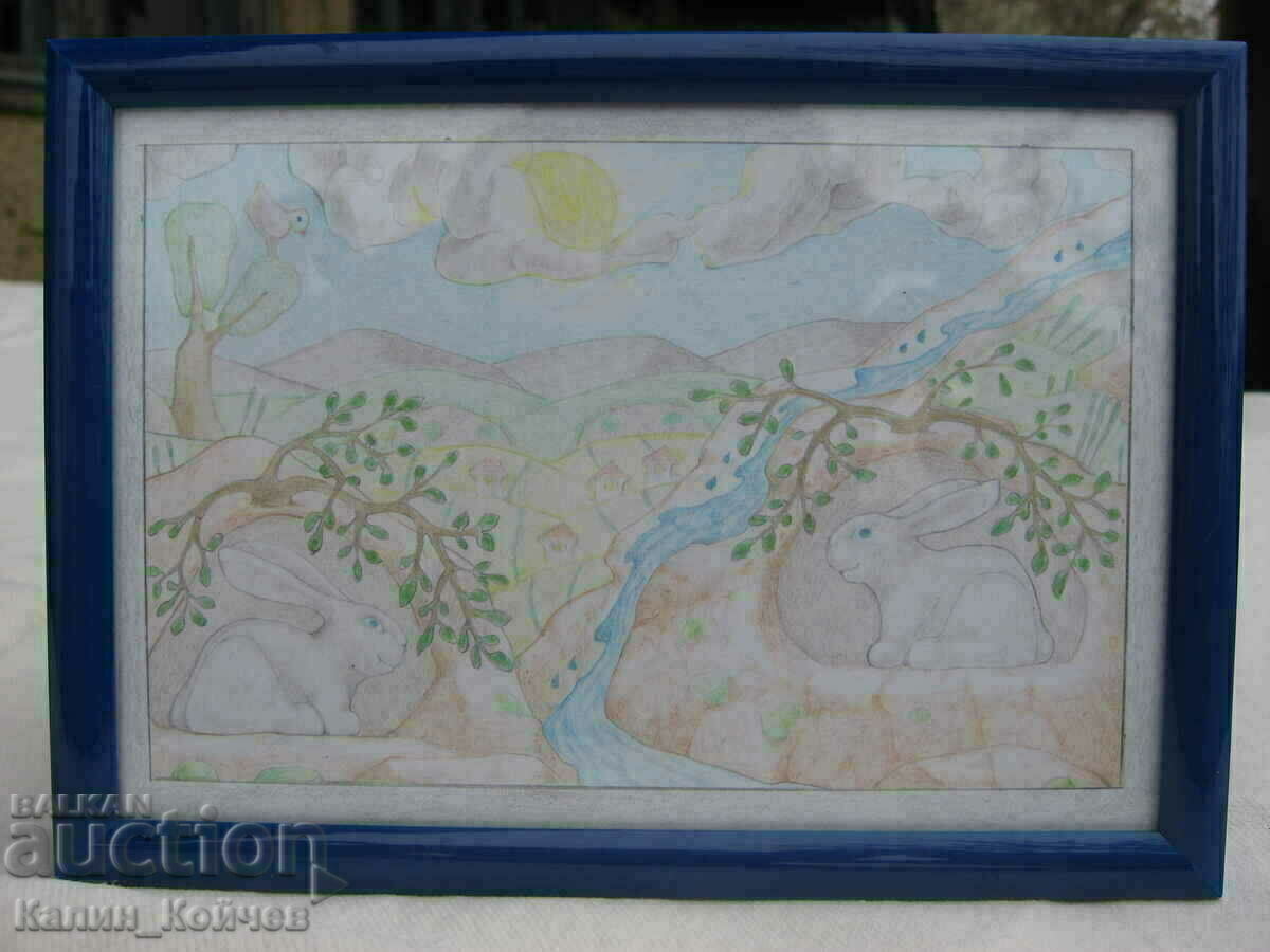 Auction "Water" - drawing with colored pencils Auction "Water" - drawing with colored pencils