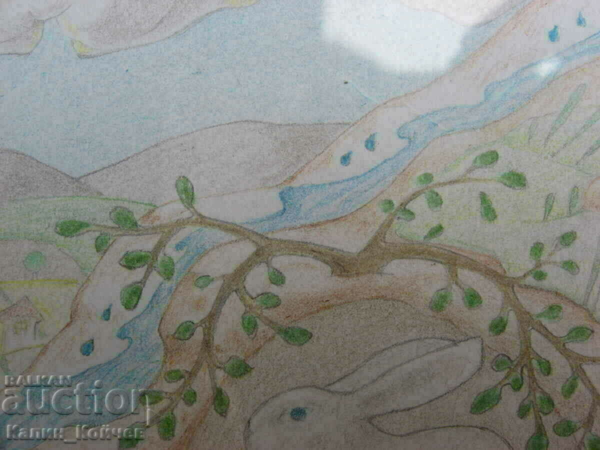 Delivery of "Water" - drawing with colored pencils Delivery of "Water" - drawing with colored pencils