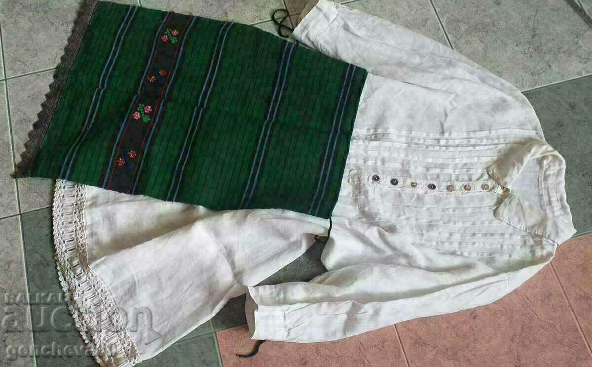 Shirt, linen dress and authentic apron