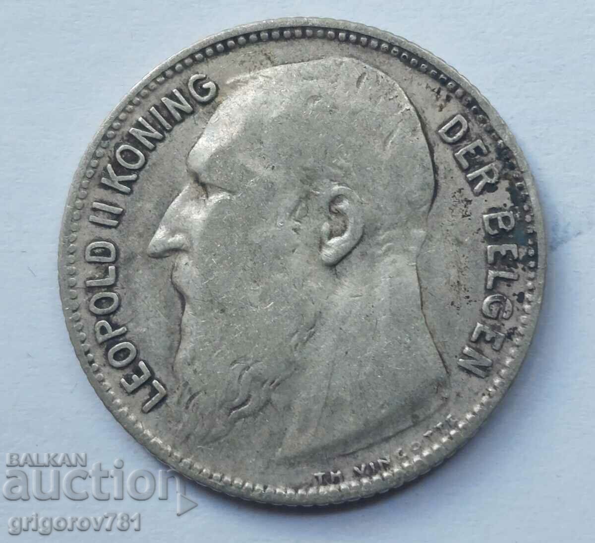 1 франк сребро Белгия 1909 -  сребърна монета №67
