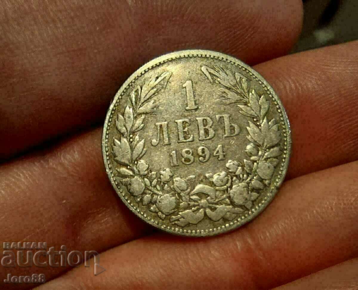 1 lev 1894 Silver coin Principality of Bulgaria 1 lev 1894 Silver coin Principality of Bulgaria