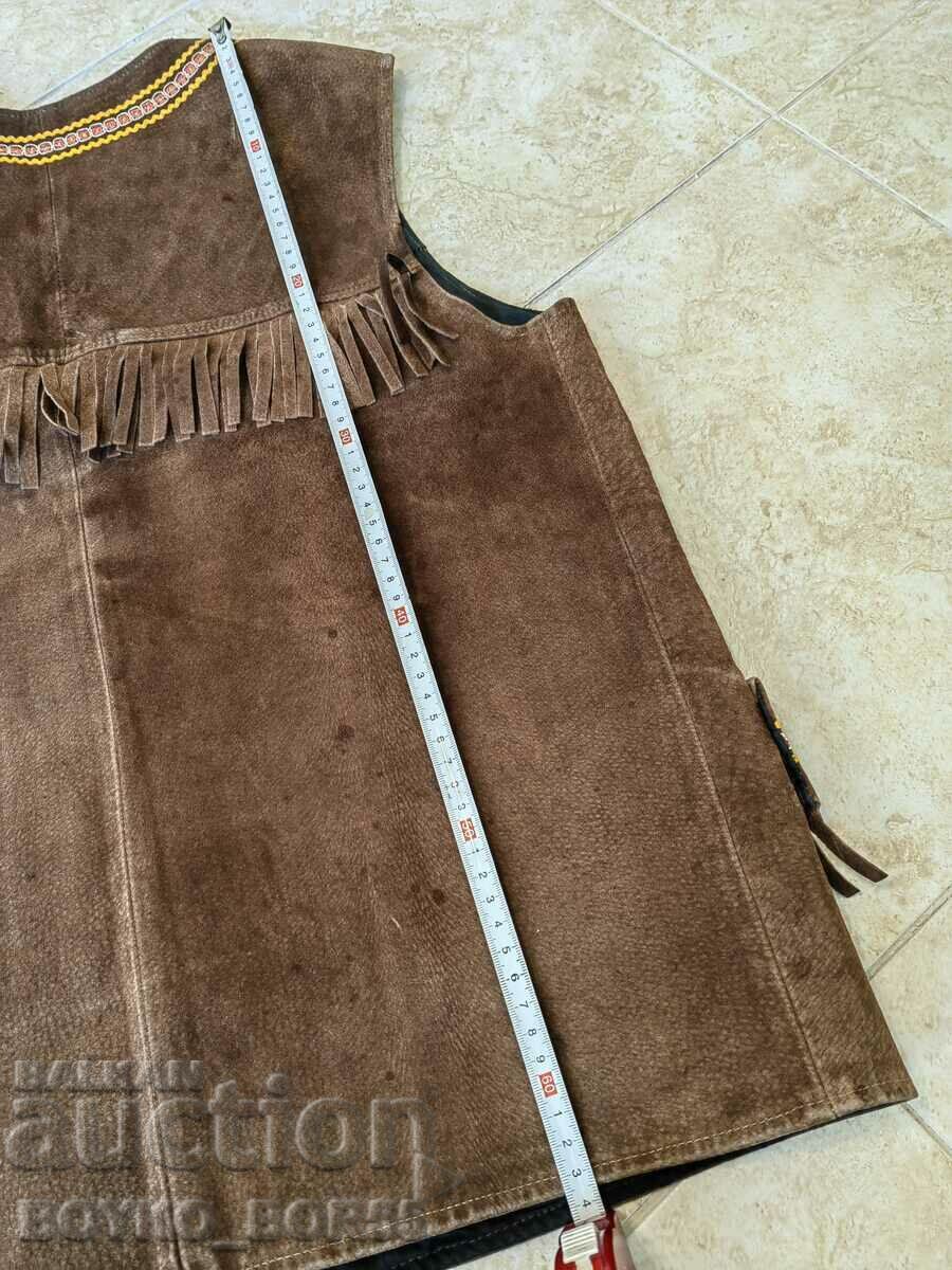 Παράδοση Γνήσιο Super Rare Vintage Soc Γιλέκο Γνήσιο δέρμα Παράδοση Γνήσιο Super Rare Vintage Soc Γιλέκο Γνήσιο δέρμα