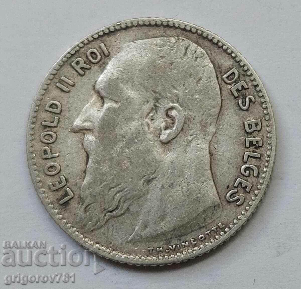 Ασημένιο 1 φράγκου Βέλγιο 1909 - ασημένιο νόμισμα #68