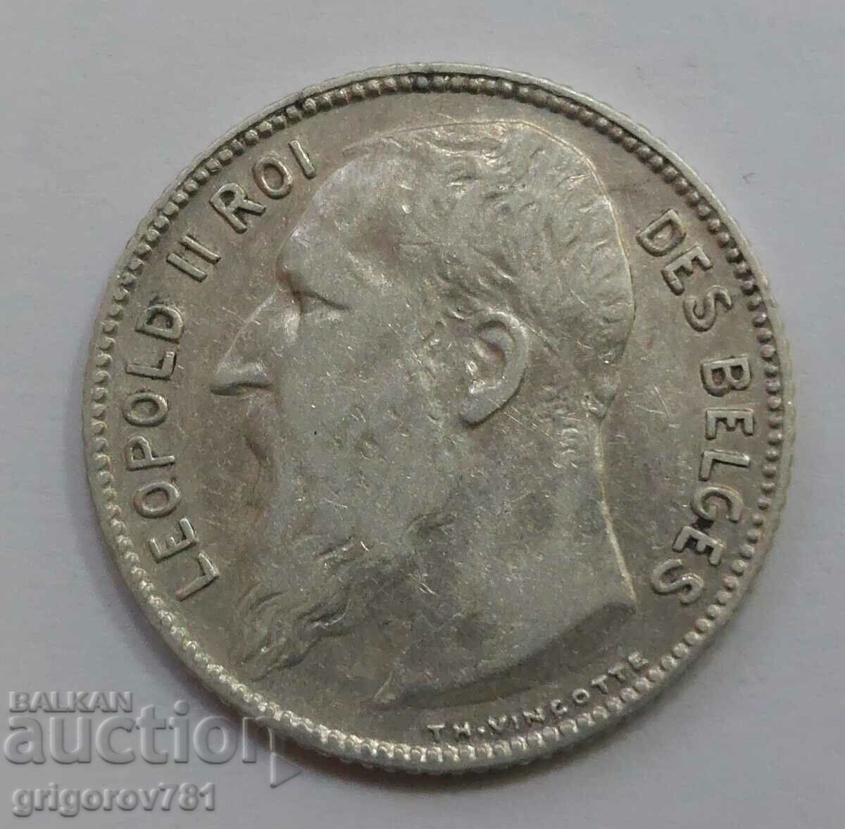 1 franc silver Belgium 1909 - silver coin #69