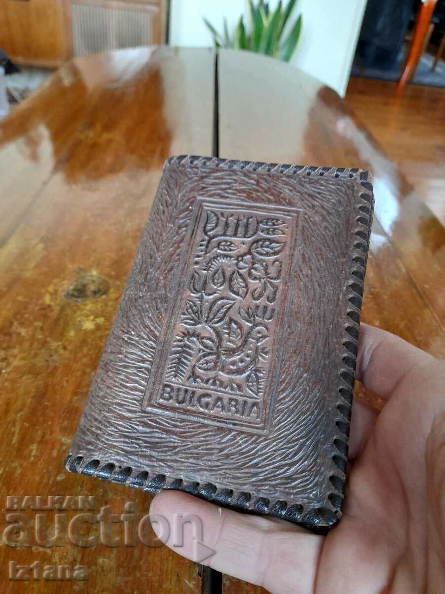 Old leather folder with price 18.00 BGN | € 9.20 Old leather folder with price 18.00 BGN | € 9.20