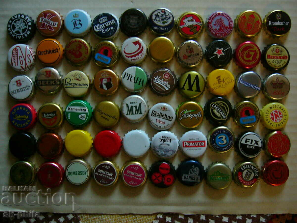 Beer and other caps - 60 pcs.