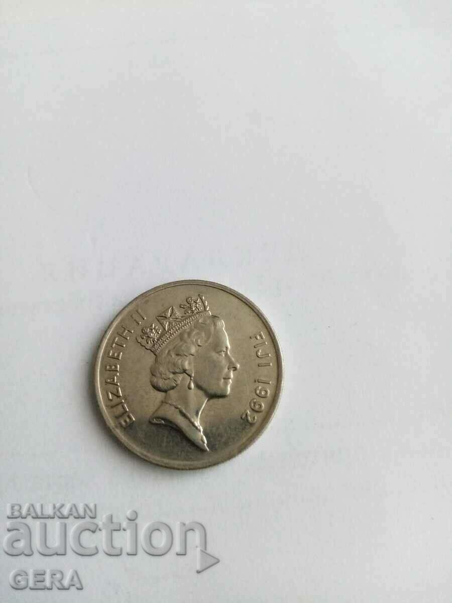 Монета 20 цента Фиджи