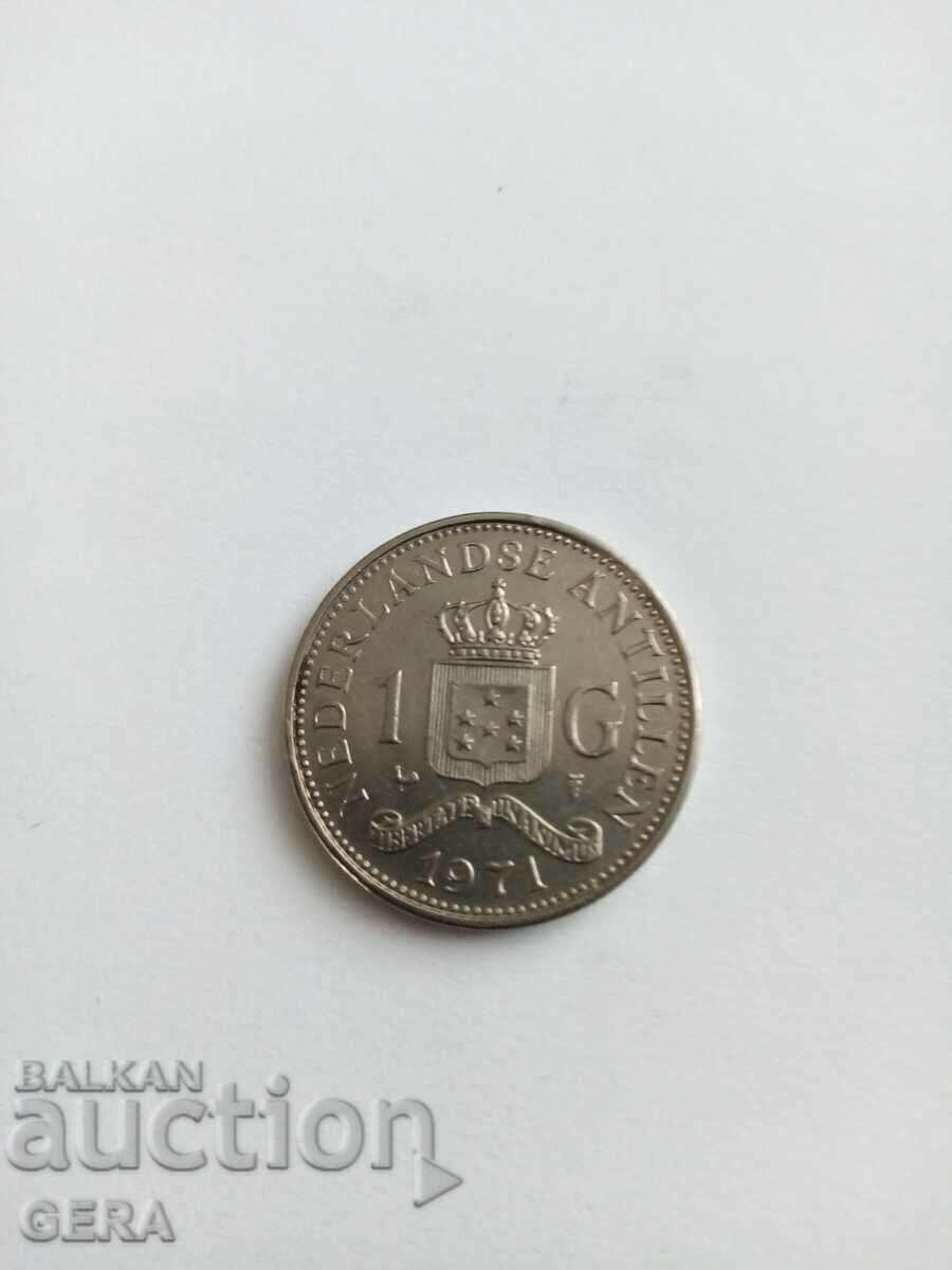 Coin 1 guilder Netherlands Antilles with price 12.00 BGN | € 6.14 Coin 1 guilder Netherlands Antilles with price 12.00 BGN | € 6.14