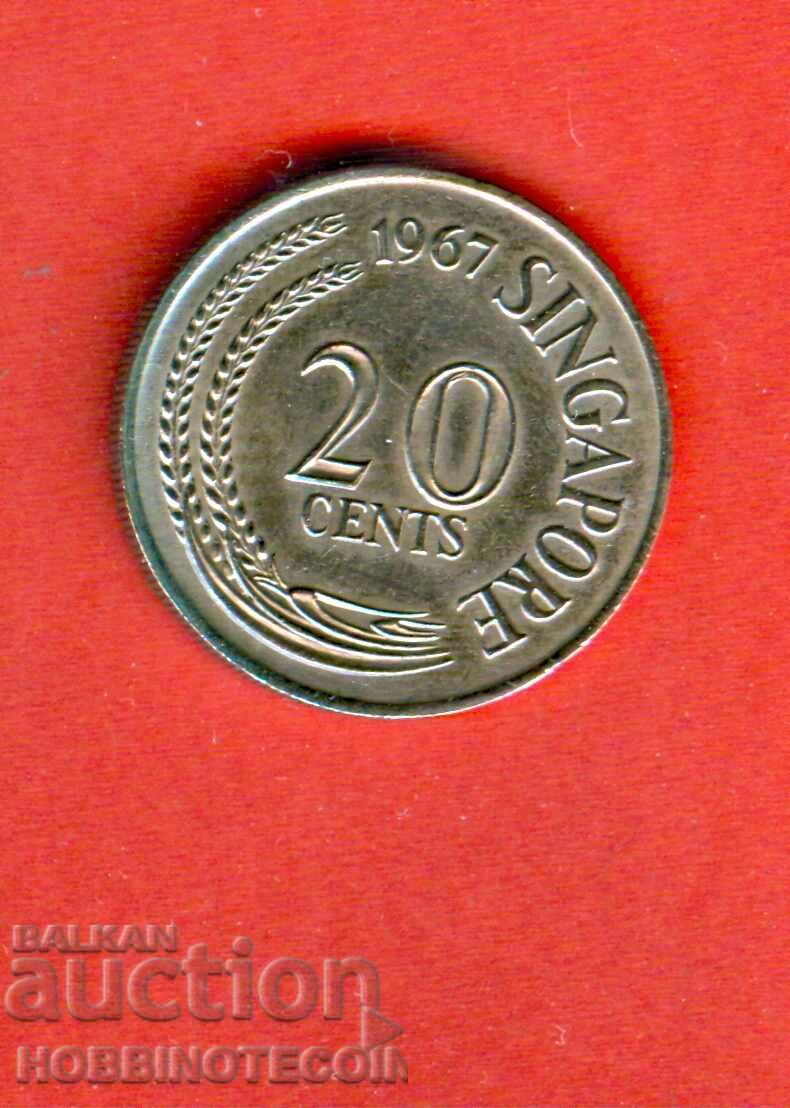 SINGAPORE SINGAPORE - Τεύχος 20 Cent - τεύχος 1967 NEW UNC