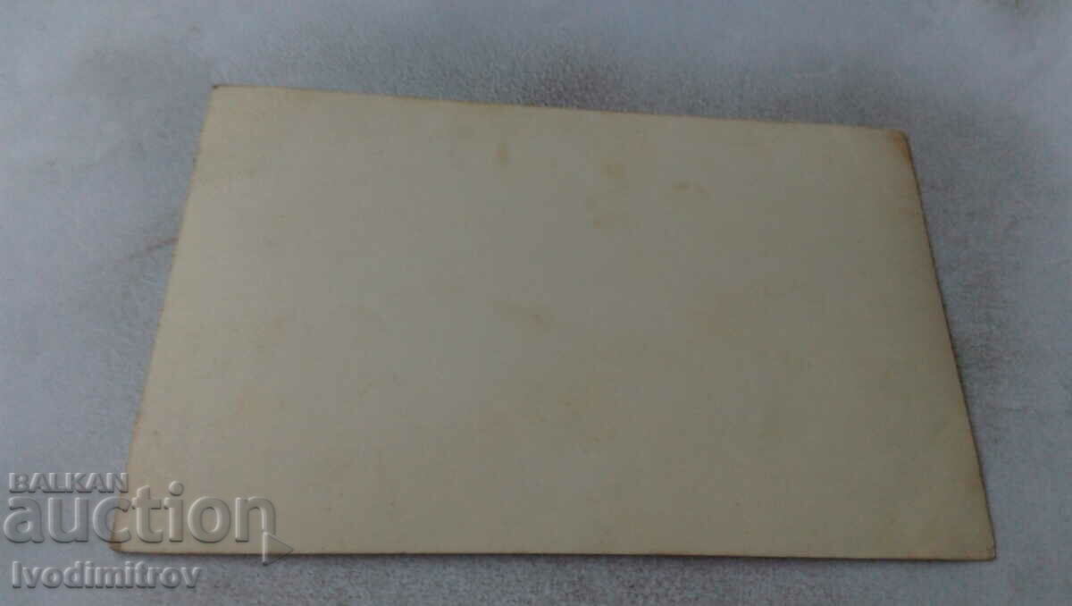 Photo Two hunters in front of a hut in winter with price 4.85 BGN | € 2.48