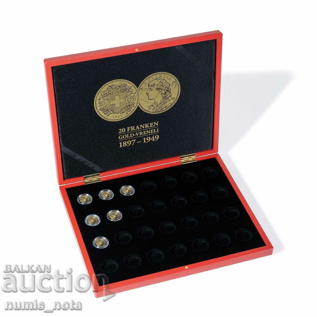 πολυτελές κουτί VOLTERRA για 28 νομίσματα "ΒΡΕΝΕΛΗ".