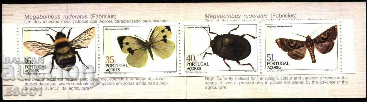 Чисти марки Фауна Насекоми 1984  Португалия  Азорски острови