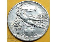 Italia 1922 20 centesimi - devenind rar