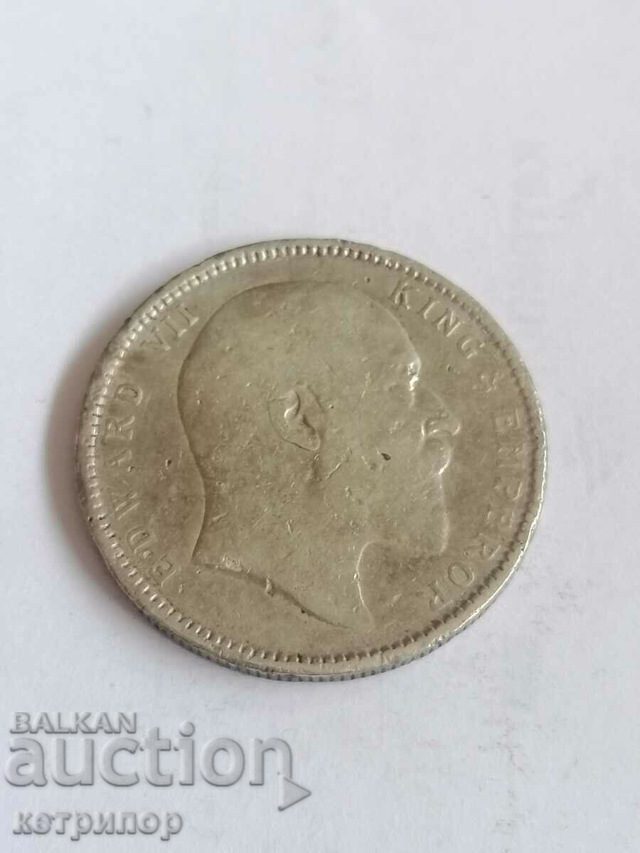 1 Rupee India 1906 Silver with price 43.00 BGN | € 21.99